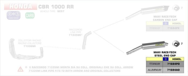 ARROW MaXi Race-Tech Approved titanium silencer Honda CBR 1000 RR 06-07