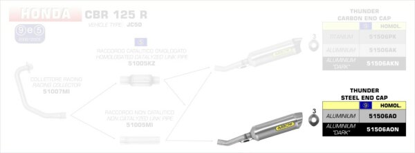 ARROW Street Thunder Aluminium Honda CBR 125 R (JC50)  `11/16