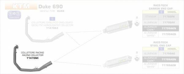 71470MI-Arrow Racing Krümmer KTM DUKE 690 08-11