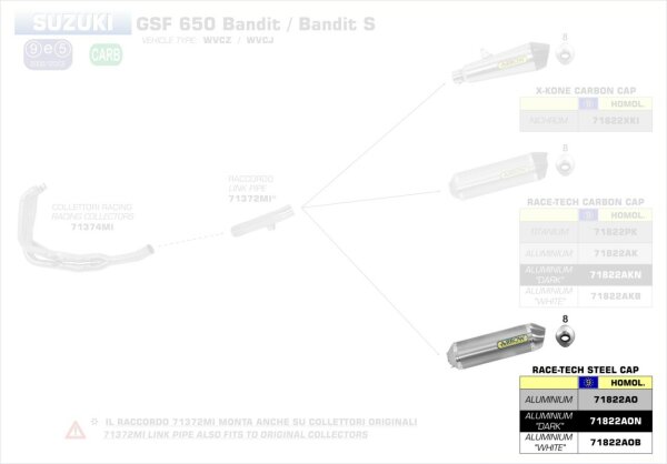 ARROW Race-Tech Aluminium Suzuki GSX 650 FA 07-14/GSX 1250 FA 14-15