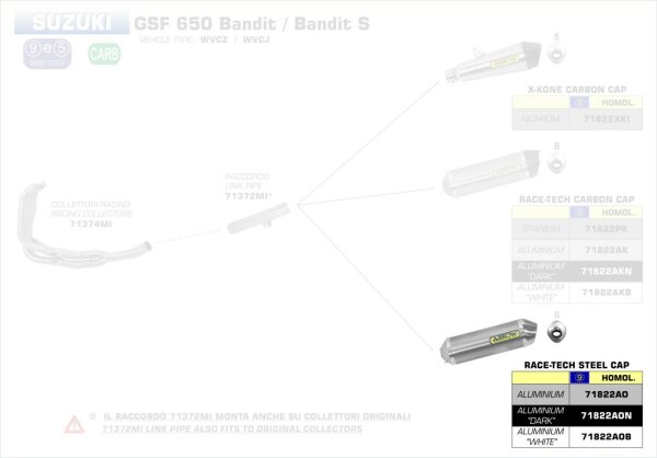 ARROW Race-Tech Aluminium schwarz Suzuki GSX 650 FA 07-14/GSX 1250 FA 14-15