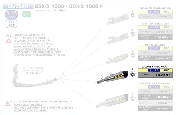 ARROW X-Kone silencer Suzuki GSX-S 1000 / 1000 F 17-19