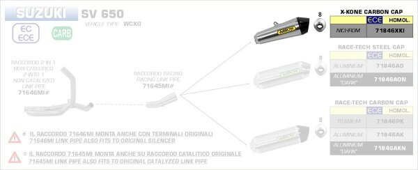 ARROW X-Kone silencer Suzuki SV 650 16-20