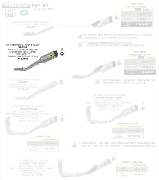 ARROW Works Titan Yamaha YZF 1000 R1 17-19