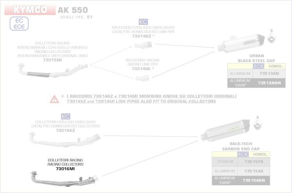 73016MI-Arrow Racing Krümmer Kymco AK 550 17-18