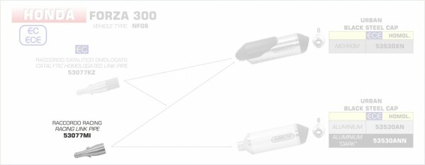 53077MI-Arrow Verbindungsrohr HONDA FORZA 300 18