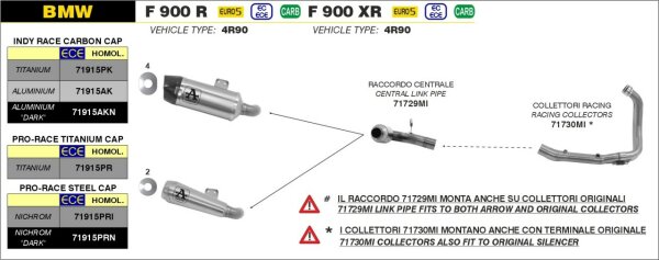 ARROW Pro-Race Edelstahl schwarz BMW F 900 R-XR 20-24