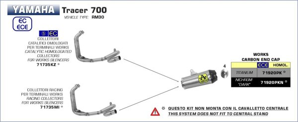 71735KZ-Arrow Krümmer mit Kat Yamaha Tracer 700 20-