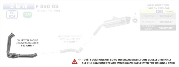 71743MI-Arrow Krümmer BMW F 850 GS 15-20