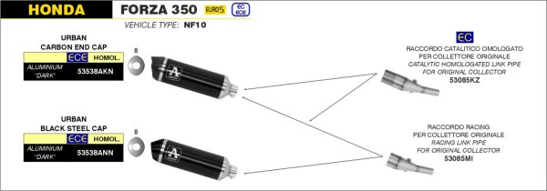 Arrow Verbindungsrohr HONDA FORZA 350 21-23