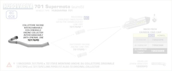 72176PD-Arrow Krümmer Husquarna 701 Supermoto 21-