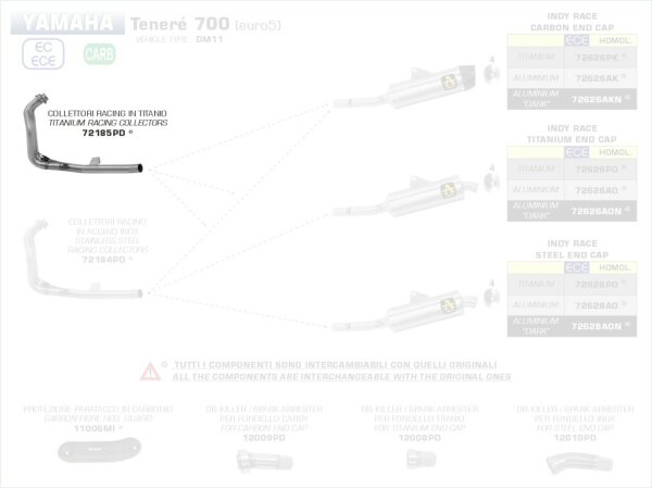 72185PD-Arrow Titankrümmer YAMAHA Tenéré 700 ´21