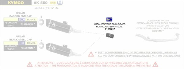 11053KZ-Arrow Einschubkatalysator YAMAHA T-Max 530 17-19/Honda ADV 350 22-