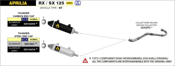 52002PD-Arrow Katersatzrohr APRILIA RX-SX 125 21-24