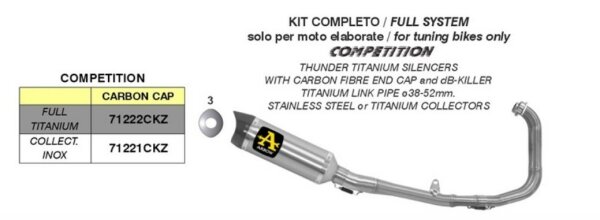 ARROW Competition Thunder Titan YAMAHA YZF R3 21-23
