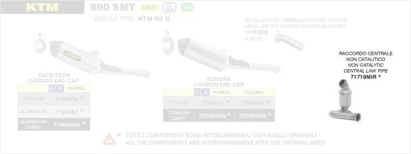 Arrow Katersatzrohr KTM 890 SMT 2024