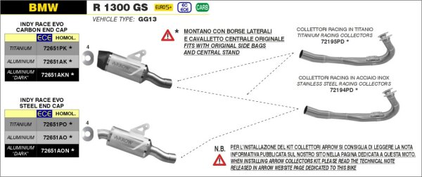 ARROW Krümmer Edelstahl BMW R 1300 GS 2024