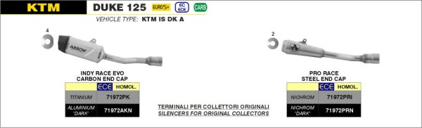 ARROW Pro-Race Edelstahl schwarzl KTM DUKE 125 2024