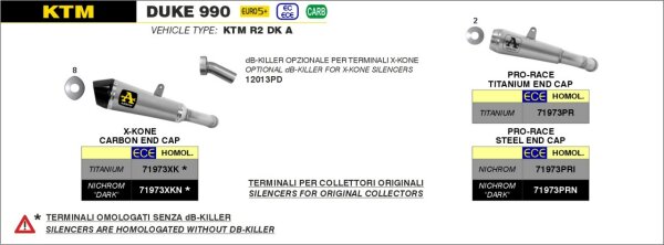 ARROW X-Kone Edelstahl schwarz KTM DUKE 990 2024