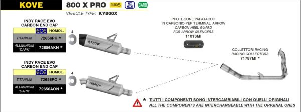 11013MI-ARROW Hitzeschutz Kove 800X Pro 24-