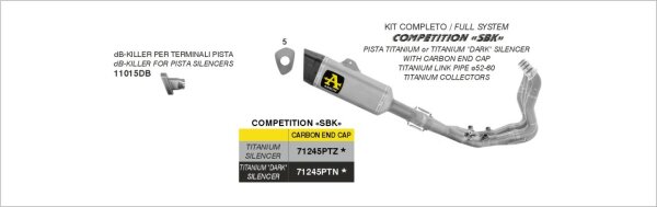 ARROW Competition SBK Pista Volltitan BMW S 1000 RR 19-24