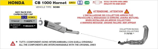 ARROW Krümmer HONDA CB 1000 HORNET 2025-