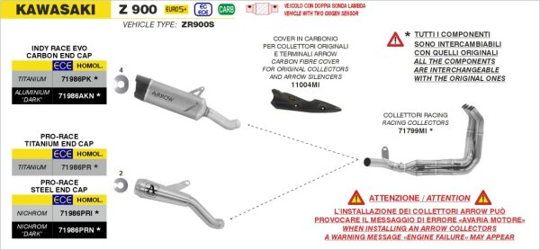 ARROW Pro-Race Titan KAWASAKI Z 900 2025