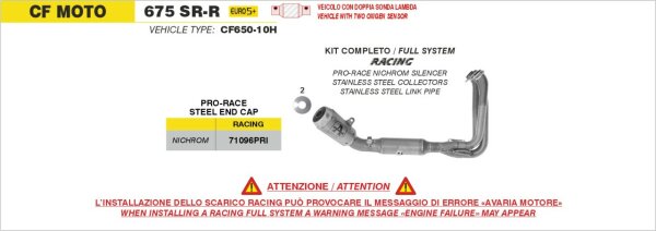 ARROW PRO RACE CF Moto 675 SR-R 2025