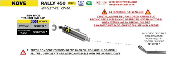 ARROW Indy Race Aluminium schwarz Kove 450 Rally 2025