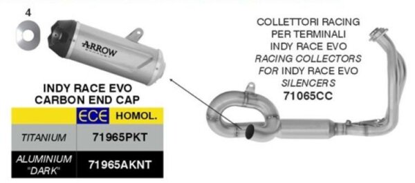 ARROW INDY RACE EVO Titan KAWASAKI NINJA 650-Z 650 24-25