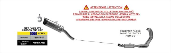 ARROW  Indy Race EVO Aluminium schwarz Yamaha YZF R9 2025