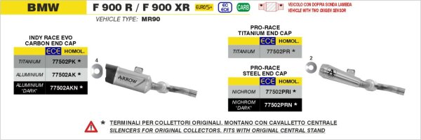 ARROW PRO-RACE Edelstahl schwarz BMW F 900 R-XR 2025-