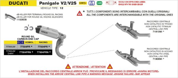 ARROW Round Silencer Titan DUCATI PANIGALE V2-s 2025