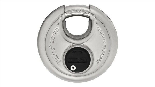 Abus Diskus 20/80 Vorhängeschloss Edelstahl,Sonderstahl silber