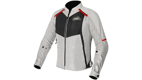JACKE LS2 BREEZE DAMEN GRAU/SCHWARZ/ROT