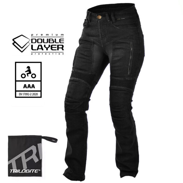 Trilobite Jeans Parado Doublelayer CE AAA Damen schwarz, Regular Fit -