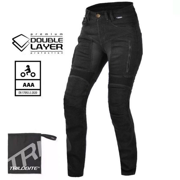 Trilobite Jeans Parado Doublelayer CE AAA Damen schwarz, Slim Fit -