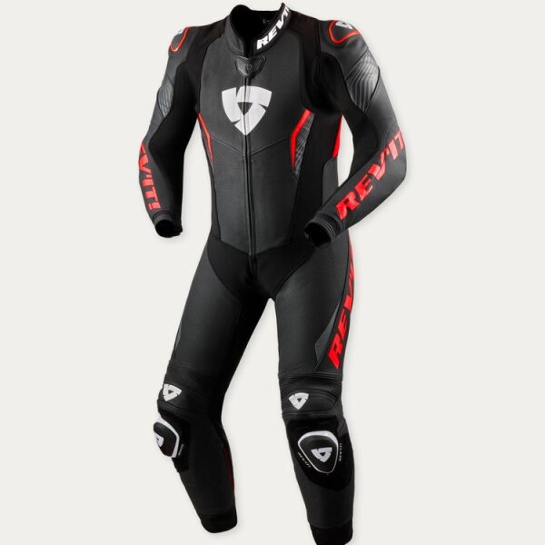 REVIT! Herren Einteilige Lederkombi Argon 3 Schwarz-Neon Rot standard