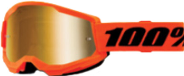 100% Strata 2 Junior Goggle Neon Orange - Mirror True Gold L orange-orange fluo