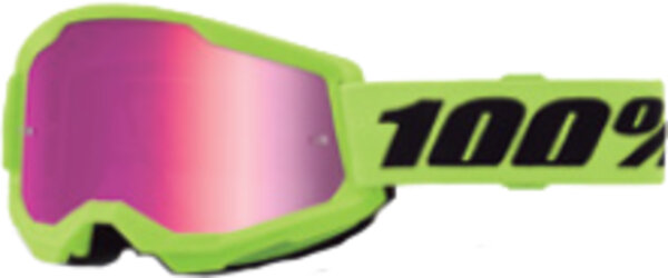 100% Strata 2 Junior Goggle Neon Yellow - Mirror Pink Lens gelb-gelb fluo