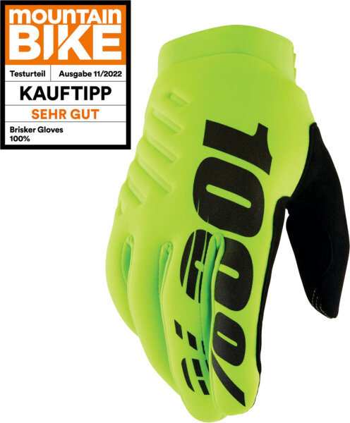100% Brisker Gloves - Fluo Yellow
