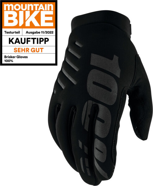100% Brisker Youth Gloves - Black