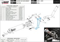 MIVV Oval Edelstahl Hochgelegt Suzuki GSF 600 Bandit 95-04
