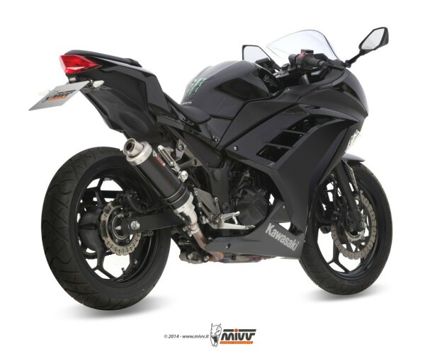 MIVV GP Edelstahl schwarz Kawasaki Ninja 300 R 13-16 - Z 300 15-16