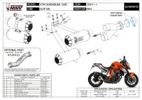 MIVV MK3 Edelstahl schwarz KTM 1290 SUPERDUKE 2014 >