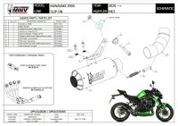 MIVV MK3 Edelstahl schwarz Kawasaki Z 900 20-24