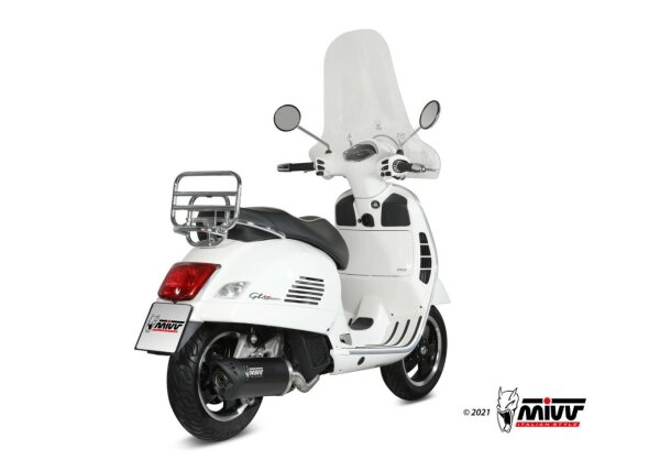 MIVV Mover Edelstahl schwarz inkl. Kat Piaggio Vespa GTS 125 17-18