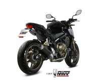 MIVV GPPro Edelstahl schwarz mit Kat Honda CBR 650 R19-23-Honda CB 650 R 19-23