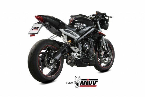 MIVV Delta Race Edelstahl schwarz Triumph Street Triple R/S/RS 17-22