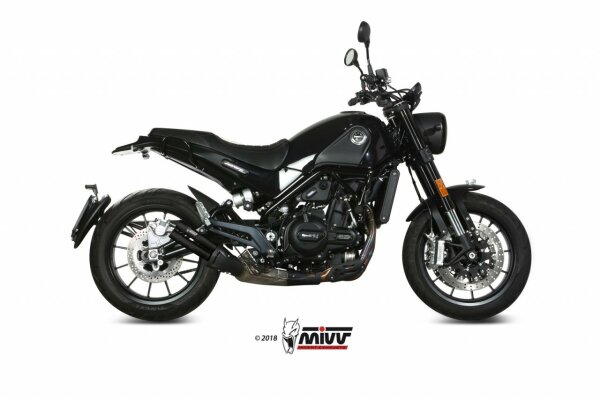 MIVV Double Gun Edelstahl schwarz BENELLI LEONCINO 500 17-20